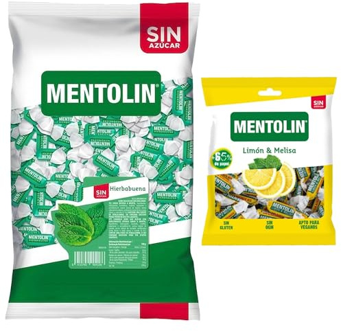 Mentolín caramelos garganta hierbabuena s/a bolsa 1kg y de regalo limon melisa s/a bolsa 50g