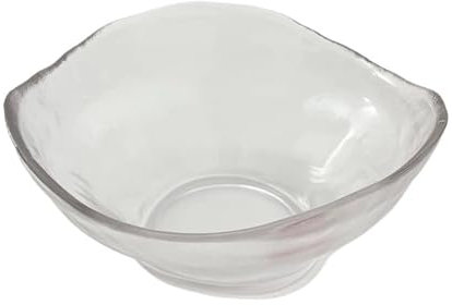 YGLEEULI Coupe à Fruits en Verre Cristal Bol en Verre créatif Transparent de Forme irrégulière, Vaisselle for la Maison, Petit-déjeuner, légumes, Fruits, Salade, Fournitures de Cuisine(Large Bowl)