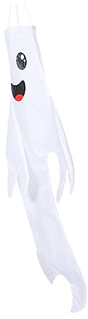 TOPPERFUN Halloween Ghost Windsock Flag Lightweight Hanging Garden Decoration for Outdoor Indoor Fun Halloween Wind Sock Design for