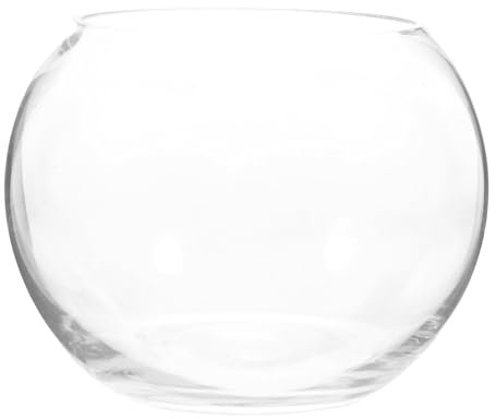 TOYANDONA Runde Glas Fischschale Transparente Aquarienvase Für Fische Und Pflanzen Dekorative Glaskugel Für Wohnzimmer Büro Und Garten Hochwertige Hydroponik Vase Für Blumen Und Handarbeiten