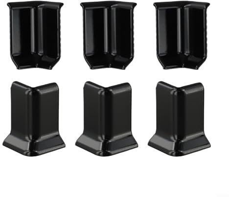 Sockelleisten Eckblock Set Innenwand Basis Zierstreifen 5,4 cm hoch Innen und Außen Eckverbinder Home Dekorative Linien Raumdekoration (S Schwarz)