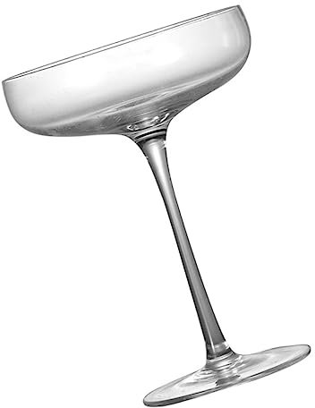 HOLIDYOYO Copas de Vino Tallo de Vidrio Elegante y Resistente, Diseño Antideslizante Adecuado para Bar en Casa, Restaurante U Oficina, Juego de Copas Creativas para Cócteles