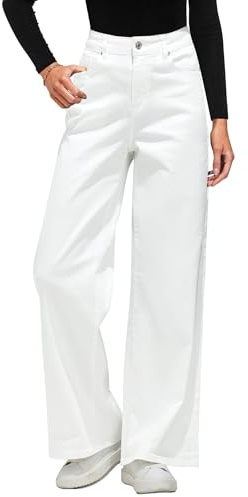 Roskiky Wide Leg Jeans for Women UK Trendy High Waisted Stretchy Denim Pants 90S Baggy Jeans Trouser with Pockets