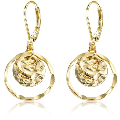 ALEXCRAFT Gold Layered Ohrringe Silber 925 Hängend Lange für Damen Frauen