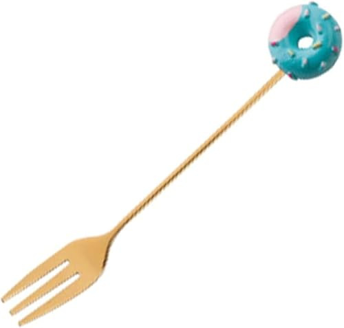 Dessert Forks Cute Golden Fruit Fork Coffee Cakes Desserts Fruit Salad Ice Cream Scoop Dinner Forks Kitchen Creative Pasta Forks Dinner Forks(D)