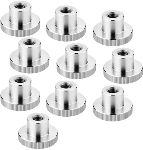 SOTECH 10er Set Rändelmutter M10 Edelstahl V2A (SS304) hohe Form DIN 466 | metrische Griffmutter mit gerändelten Seitenflächen