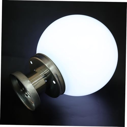 ELAYARD Lampada Solare per Esterno a Forma di Palla Bianca, in Plastica Facile Installazione, per Pareti e Spazi Esterni All'aperto