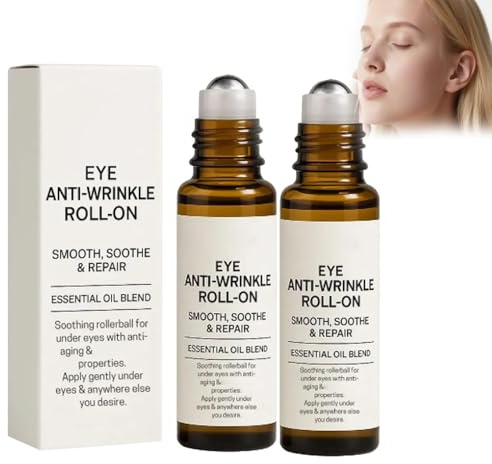Suero para el estiramiento de arrugas, rodillo de ojos para la hinchazón, Roll-On antiarrugas para los ojos, hidratante e hidratante, reduce las arrugas de las líneas finas, las ojeras (2 PCS)