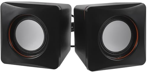 SECFOU Mini Enceinte de Bureau USB Robuste Paire Filaire Portable Son Riche et Basses Puissantes pour PC et Appareils Multimédia