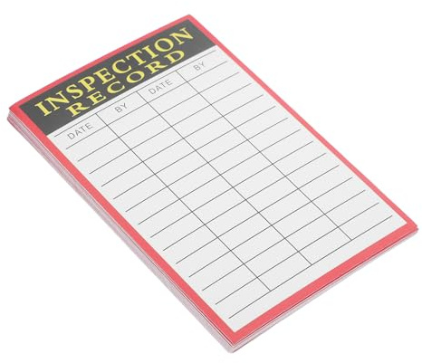 TEHAUX Schede di Registrazione Manutenzione e Ispezione per Pallet, Etichette di Servizio per Apparecchiature, Formato da 20 Fogli per Gestione Inventario e Controllo Magazzino