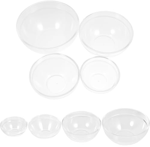RORPOIR Set Ciotole di Plastica Trasparente da 8 Ciotole in Acrilico Bianco per Conservare Oli Essenziali per Salone di Bellezza e Massaggi a Casa