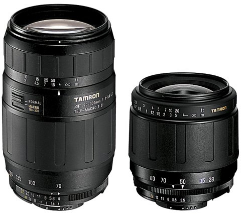 Tamron Kit doppio zoom 1: obiettivo AF28-80mm/AF70-300mm con borsa per fotocamere DSLR Konica Minolta e Sony