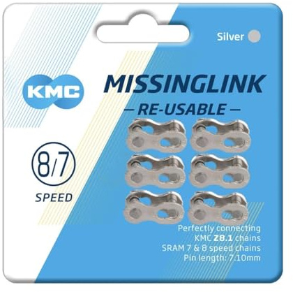 KMC Missing Link II Bicycle Chain Link (7 and 8-Speed, 6-Pack)