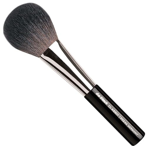 da Vinci, CLASSIC LUXE Puderpinsel oval, Naturhaar, für losen & gepressten Puder, weiche Übergänge, gleichmäßiger Auftrag, hochglanz schwarzer Holzgriff, Handmade in Germany