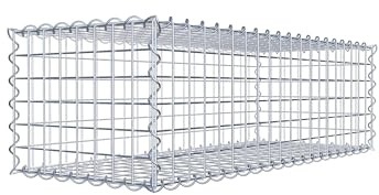 GABIONA Robust trådkorg för stenar för individuell trädgårdsskötsel I fylld stenkorg maskbredd 5 x 5 cm I 4 mm stark gabionkropp galvaniserad I nätkorg (100 x 30 x 40 cm)