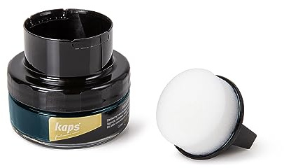 Kaps Professional Schuhpflege Delicate Cream mit Schaumaplikator - Schuhcreme & Pflegemittel zur Reinigung und Auffrischung von Naturleder und Synthetik (50ml) (158 - Luftblau)