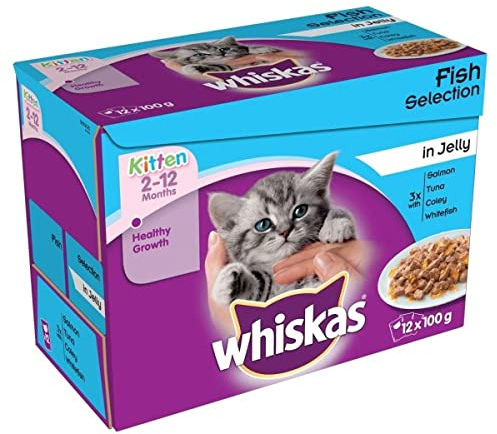 Whiskas Kitten Cat Food Fish Selection in Jelly, 12 x 100g