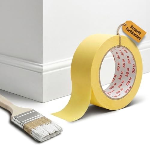 KK Verpackungen 24er Pack Malerband oder Malerkrepp für professionelle Malerarbeiten, 50m x 50mm