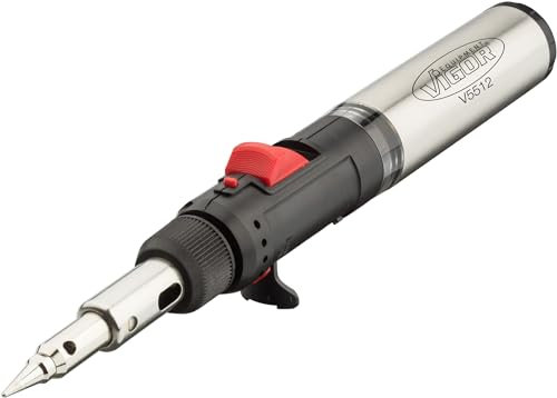 ViGOR Gas Lötkolben-Satz V5512 I 7 verschiedene Adapter I kombiniert Lötkolben, Brenner und Heißluftfön I 12 Einzelteile