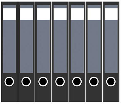 Ordneretiketten | 7 Aufkleber für schmale Akten-Ordner | Grau Blau 2 | selbstklebende Design Akten-Etiketten | Deko Sticker für Rückenschilder Ordnerrücken | zum Beschreiben