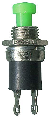 Interrupteur à bouton-poussoir, non, vert, configuration de contact 1 non, interrupteurs à poussoir miniatures, fonctionnement de l'interrupteur hors (on), bornes de commutation à souder, couleur