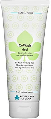 Biofficina Toscana CoWash ricci, 200 ml – Balsamo capelli lavante alternativo allo shampoo – Formula detergente con kiwi bio toscano e semi di amaranto – Ravvivante per lavaggi frequenti