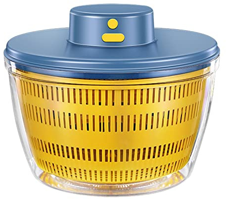 Centrifuga per insalata, centrifuga per insalata elettrica - essiccatore per verdure per lattuga, centrifuga per frutta per lattuga ad asciugatura rapida ricaricabile tramite USB con ciotola, A
