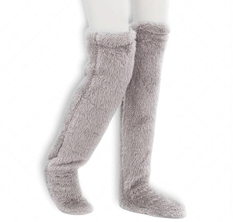 YUYTE Calzini in Peluche Sopra il Ginocchio, Calzini Sopra il Ginocchio in Peluche a Doppia Faccia Winter Home Sleeping S Ck Calzini Morbidi in Peluche per Donne e Uomini, Calzini