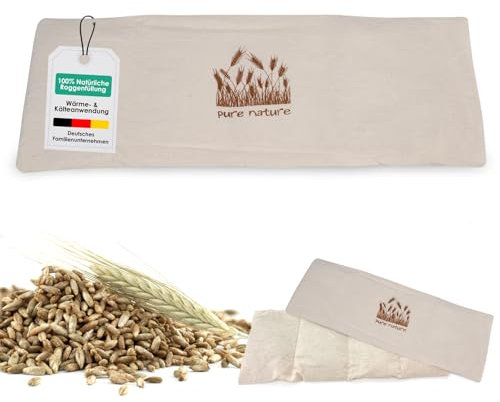 heimtexland ® Roggen Kammer Körnerkissen XL 20x48 cm Kälte- und Wärmekissen 100% Baumwolle Typ752 Beige - Pure Nature