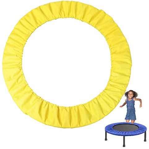 PRELGOSP Mini Trampolin Randabdeckung, ø 81 91 96 101 cm Trampolin Federabdeckung, wasserdichte Uv-Resistent Randschutz für 6 Loch Rundtrampolin,Gelb,36 inch/91 cm