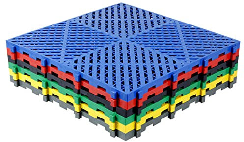 DOCIM Piastrelle modulari per garage, 40,6 x 40,6 x 2 cm, antiscivolo, per pavimenti di garage, impianti di lavaggio auto, pavimento del ponte, rosso, 60 pezzi