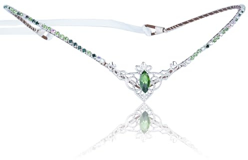 MOSTORY Handgefertigte Göttin Strass Tiara Krone für Damen, Royal Princess Kristall Kopfschmuck für Fair Ball Renaissance Party Karneval