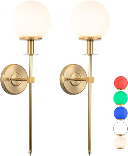 Peskoe Aufladbare Batteriebetrieben Wandbeleuchtung,Fernbedienung Wandlampe mit Schalter, Akku Wandleuchte Ohne Stromanschluss und Ohne Bohren, Wandleuchte goldene - Coole Sachen für Jungs