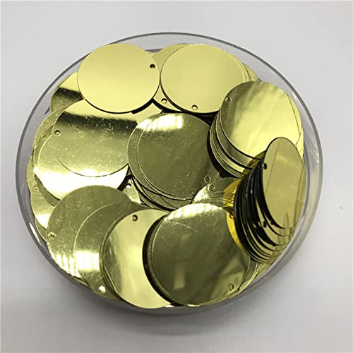 200 Uds. Lentejuelas Grandes Coloridas de 25mm con 1 Agujero Lateral, Lentejuelas Sueltas Redondas y Planas, Colgante para Manualidades de Costura DIY