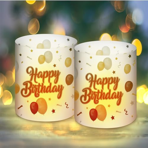 KATELUO 10 Stück Windlicht Geburtstag tischdeko,Happy Birthday tischdeko,tischdeko Geburtstag,für geburtstagdeko,taufedeko,Kerzen windlichterdeko