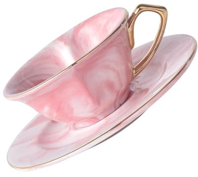 LIFKOME Tazza Da Con Piatto Design Set Tazzine Per Latte e Tè Per Regali e Decorazioni