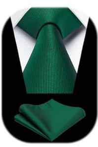 Enlision Krawatten Herren Einfarbig Krawatten und Einstecktuch Set Klassisch Hochzeit Business Krawatten für Herren Formelle Krawatte