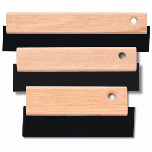 ToolSpace Set de 3 spatules en caoutchouc 150/200/250 mm Spatule à carrelage Spatule à joint Gomme à joint manche bois - Gomme à joint - Outils pour faïence Gomme à joint Truelle à lisser Caoutchouc