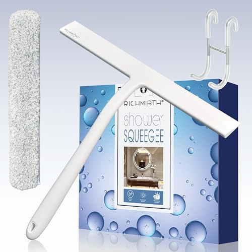 RICHMIRTH - 12 Inch Multi-purpose Silicone Shower Squeegee Upgraded Version Squeegee Cleaner Tool for Shower, Glass Door, Bathroom Mirror, Car Window