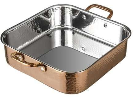 DAEDALUS 9.5QT Stainless Steel Stock Pot 3 Triply Hammered Copper Pot for Cooking, Induction Large Cookware for Home Kitchen Restaurant, Dishwasher Oven Safe Rose Gold