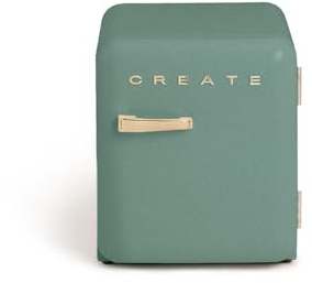 CREATE / RETRO FRIDGE 50 GOLD/Frigorífico verde sage maneta oro / 85W. minibar. un estante. diseño retro. 50 cm. dos repisas. capacidad de 48L. bajo consumo. 50x44x49.8 cm