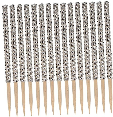 SHOWERORO 32pcs Decorative Apple Sticks Candy Sticks for Christmas Party for Dessert Crafts