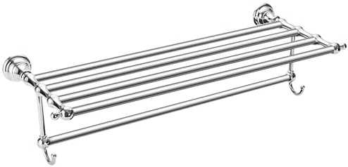 MINGCHI Handdukshängare för Badrum,60 cm Vägghanddukshängare i Rostfritt Stål med 2 Krokar,Minimalistisk Design för Hotell och Hem,(Kromad)