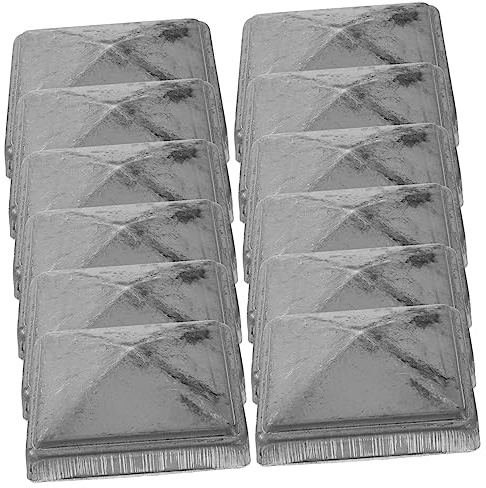 DOITOOL 12pcs Iron Post Caps Pyramid Style Decorative Fence Post Covers 80x80mm Square Tube Column Caps for Garden and Outdoor Fencing Accessories
