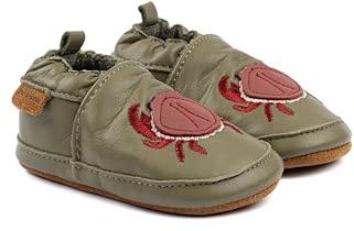 Mikk-line Scarpine primi passi per neonati – Morbide scarpine per primi passi in pelle con suola antiscivolo in pelle scamosciata – Pantofole stampate con motivo animale e fodera in lino per ragazzi e