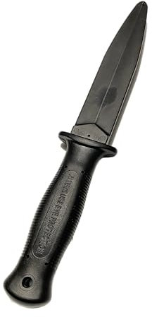 TEKKA BUDO Trainingsmesser hart 28,5 cm Kunststoff schwarz - Gummimesser Selbstverteidigung Training