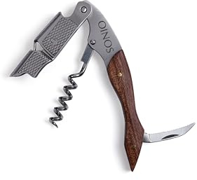 Oinos, A Corkscrew. Professional 'Waiters Friend' Wine Opener, Stainless Steel Corkscrew. (Wood)