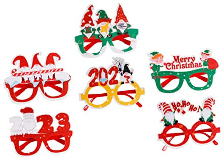 6 Stück Filz Weihnachts-brillenrahmen Party-deko-Brillen Für Weihnachtsdeko
