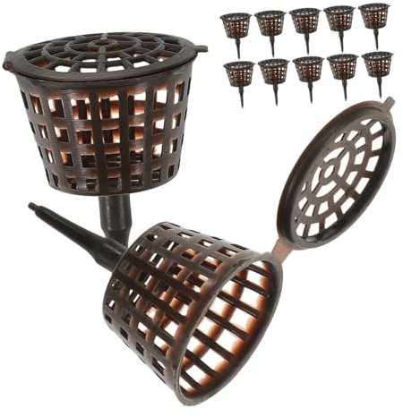 POPETPOP Caja Contenedor de Abono para Bonsáis 20 Unidades Tapa, Maceta Entrenamiento Plástico para Plantas Pequeñas, Uso en Jardín y Cultivo de Orquídeas