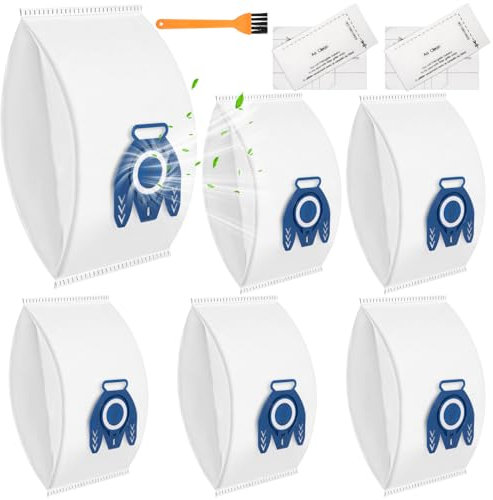 FERRGIA 6 Sacchetti Aspirapolvere per Miele GN HyClean 3D Efficiency | Compatibili con Classic C1,Complete C2/C3,S8,S5,S2,Serie S400-S8999 | Inclusi 2 Filtri Motore,2 Filtri Aria e 1 Spazzola Pulizia